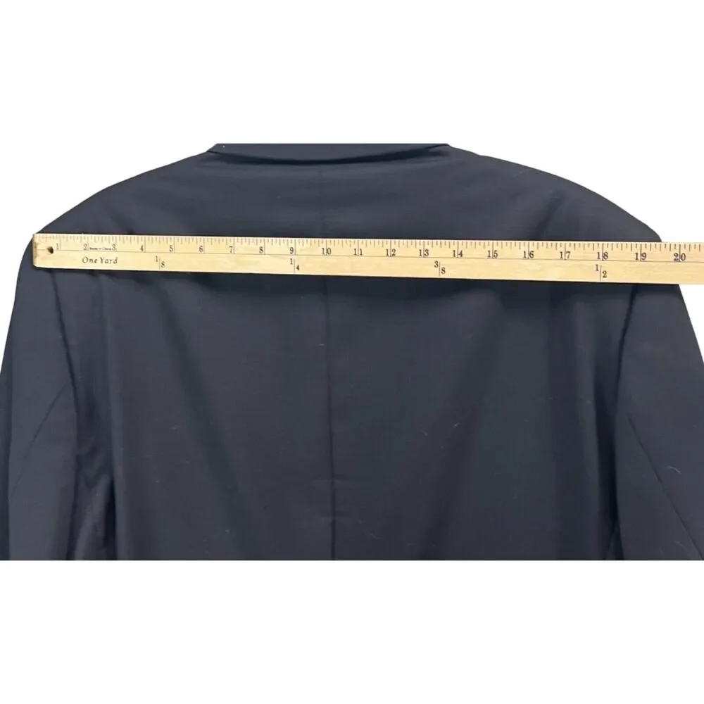 Botany 500 Blazer Jacket Mens 43R Dark Blue Wool Gold Buttons Sport Coat Classic